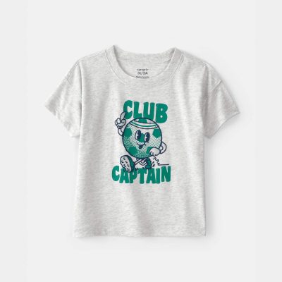 Toddler Boy 'Club Captain' Graphic Tee - Grey