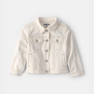 Toddler Girl Twill Jacket - Ivory