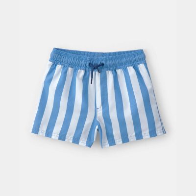 Toddler Boy Striped Swim Trunks - Blue