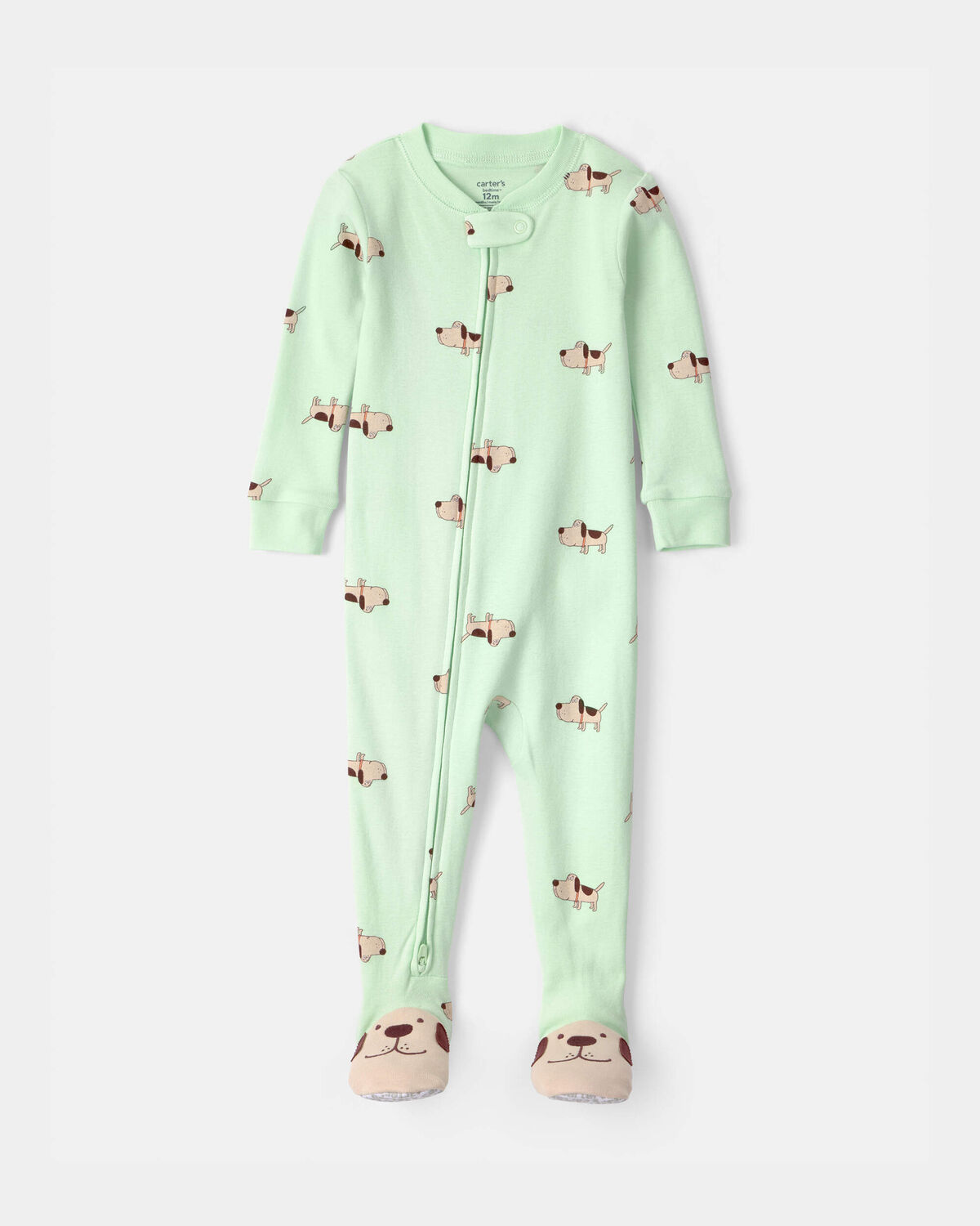 Toddler Dog 100% Cotton Snug Fit 1-Piece Pajama - Green