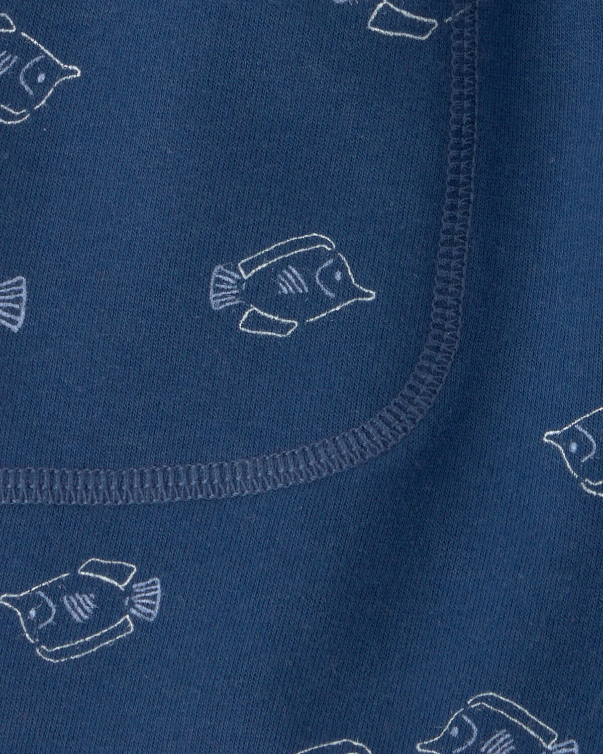 Toddler Boy Fish French Terry Shorts - Blue - Image 3
