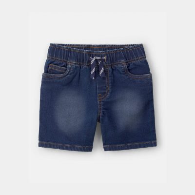 Toddler Boy Denim Drawstring  Shorts - Dark Wash