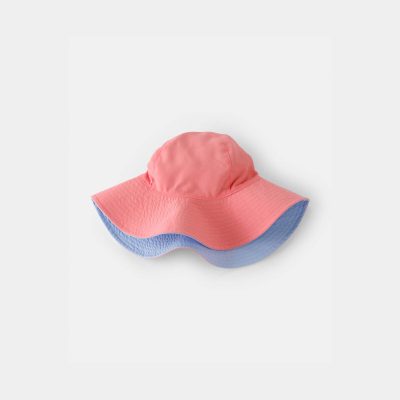 Toddler Girl Reversible Swim Hat - Coral/Blue