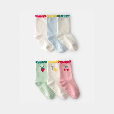 Toddler Girl 6-Pack Fruit Crew Socks