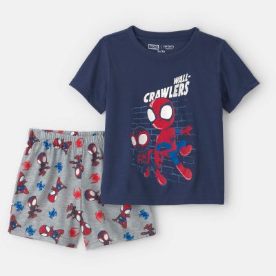 Toddler Boy 2-Piece ©Marvel Spider-Man Short-Sleeve Pajama Set - Blue/Grey