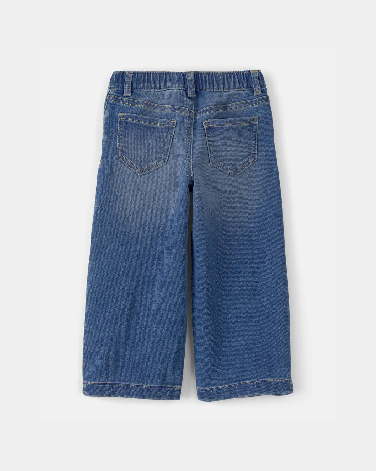 Toddler Girl Drawstring Wide-Leg Jeans - Dark Wash - Image 2