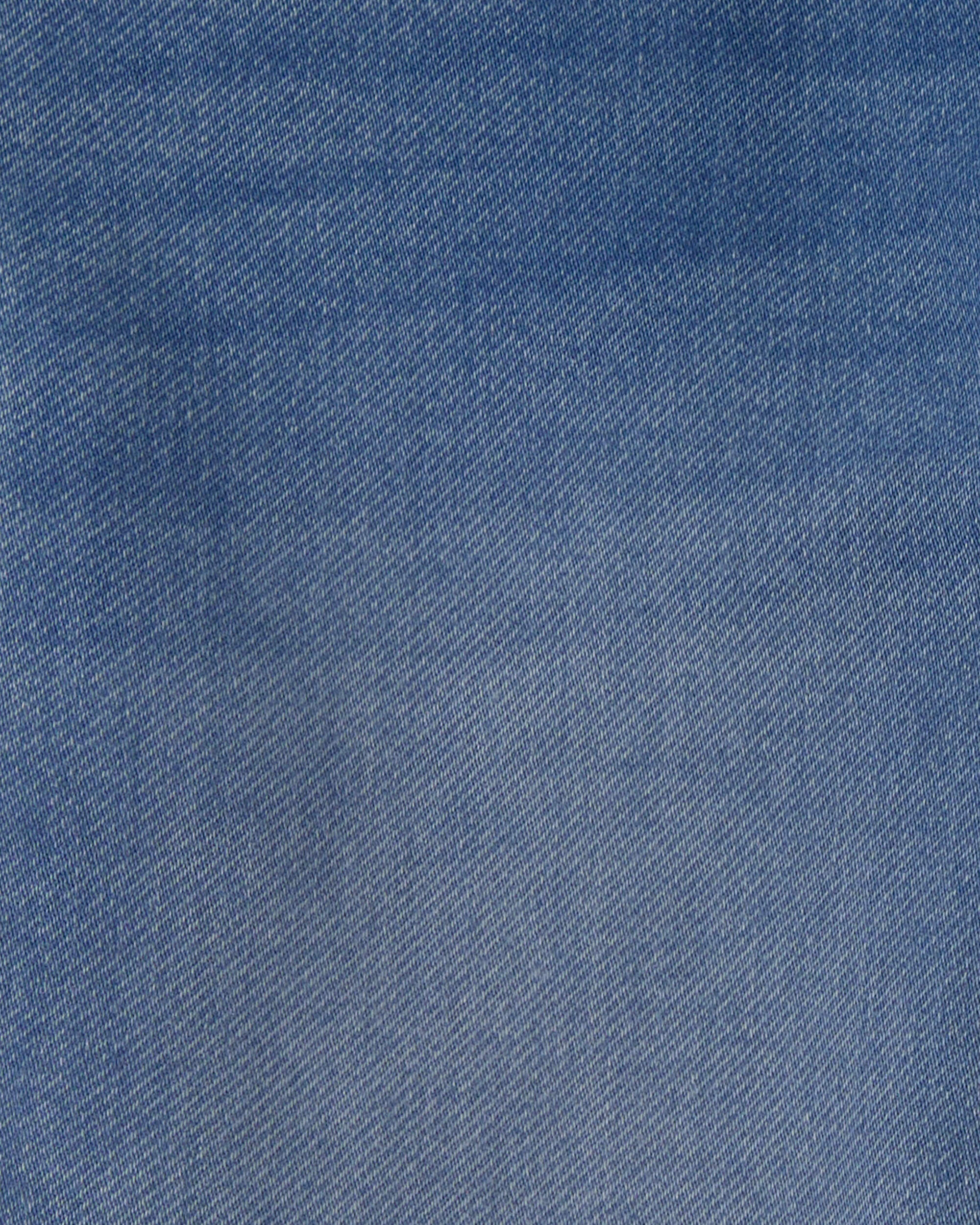 Toddler Girl Drawstring Wide-Leg Jeans - Dark Wash - Image 4