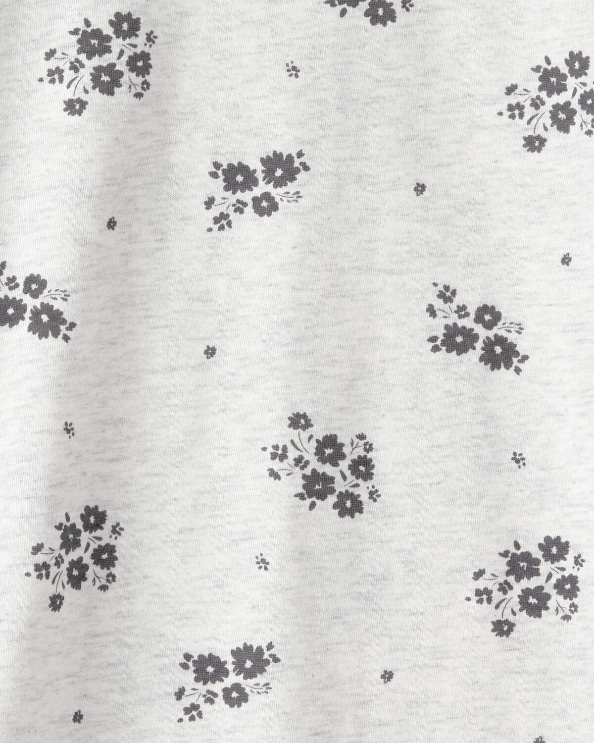 Toddler Girl Floral Relaxed Top - Grey - Image 2