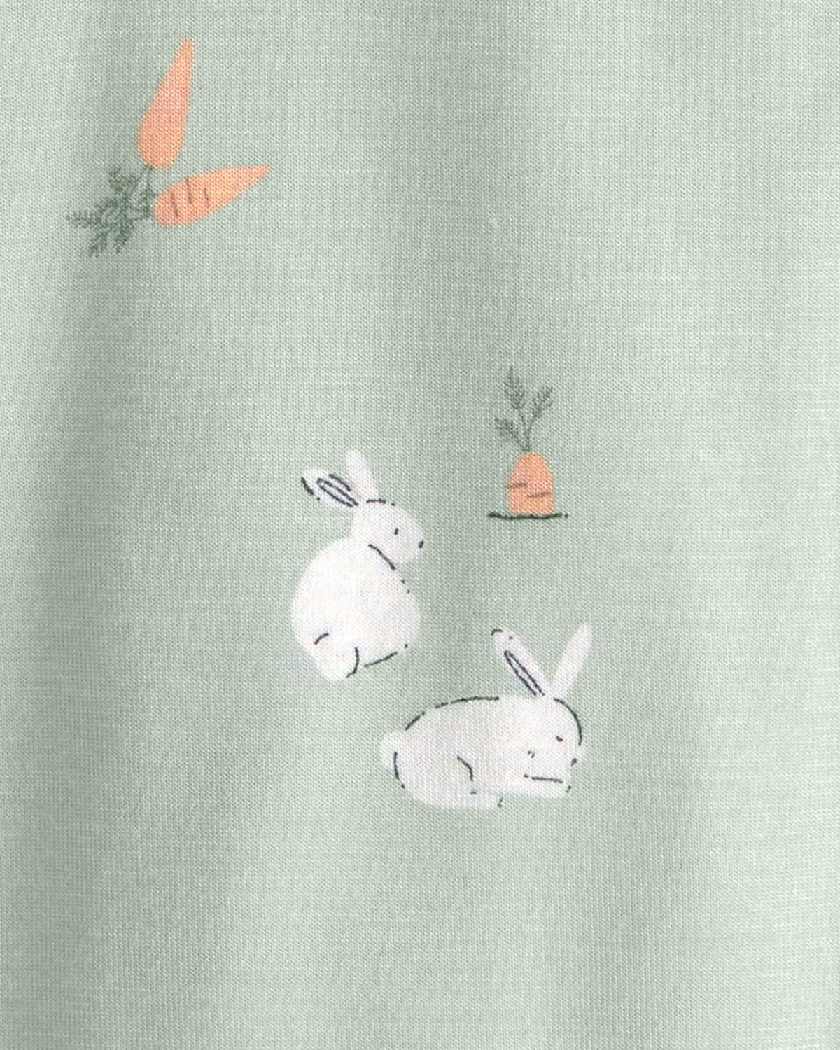 Toddler Easter Bunny PurelySoft 1-Piece 2-Way Zip Pajama - Green - Image 3
