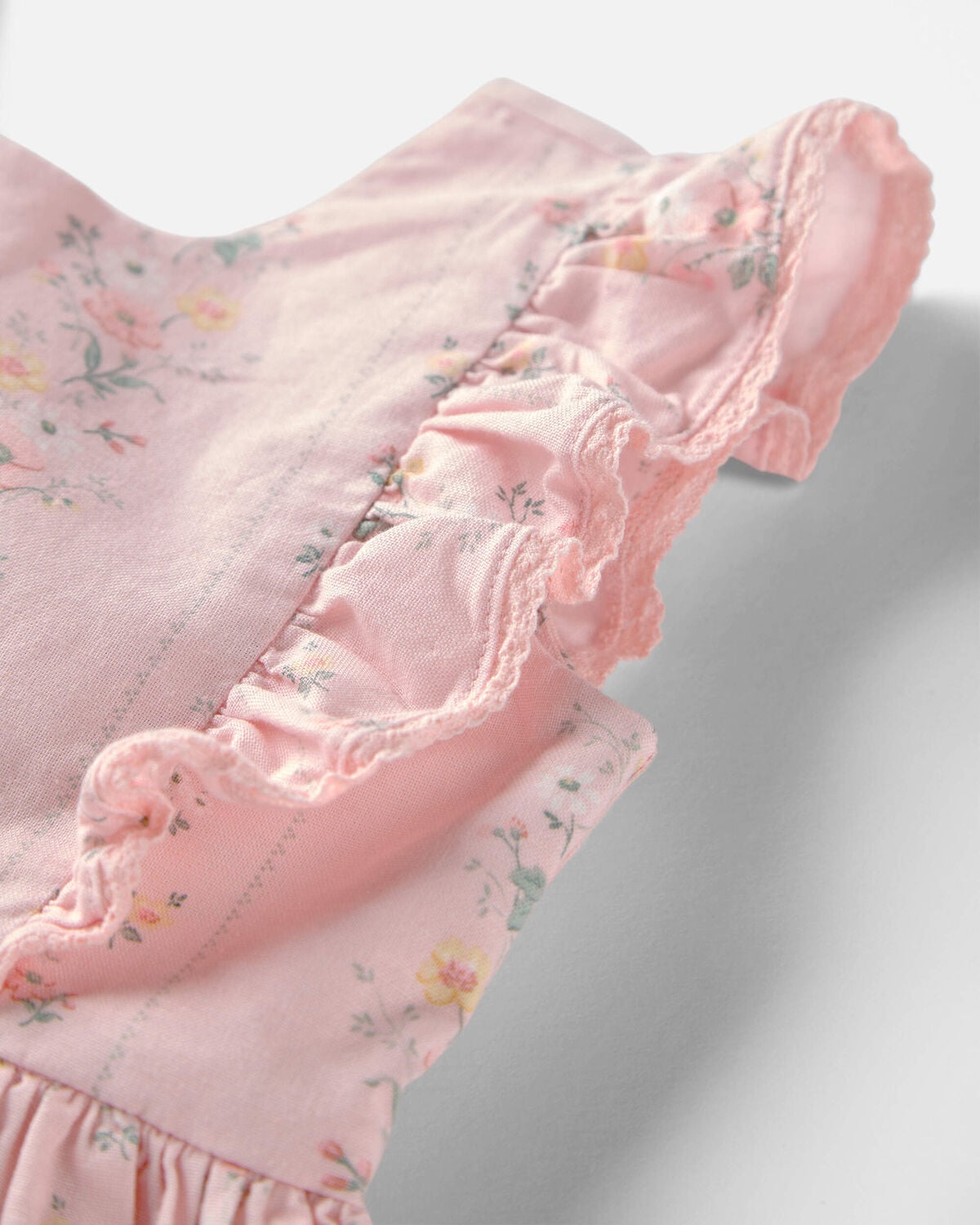 Toddler Girl Ruffle Dress Made with Organic Cotton in Spring Garden Print - Image 3