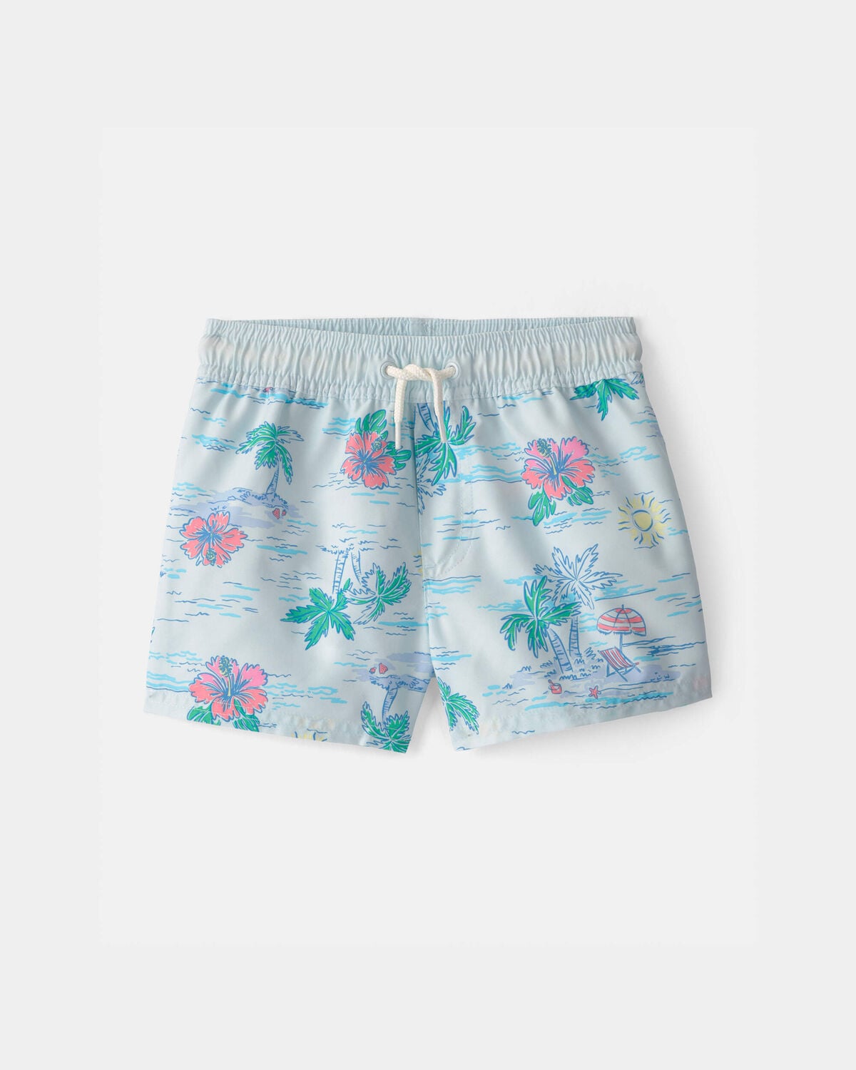 Toddler Boy Tropical Beach Swim Trunks - Blue