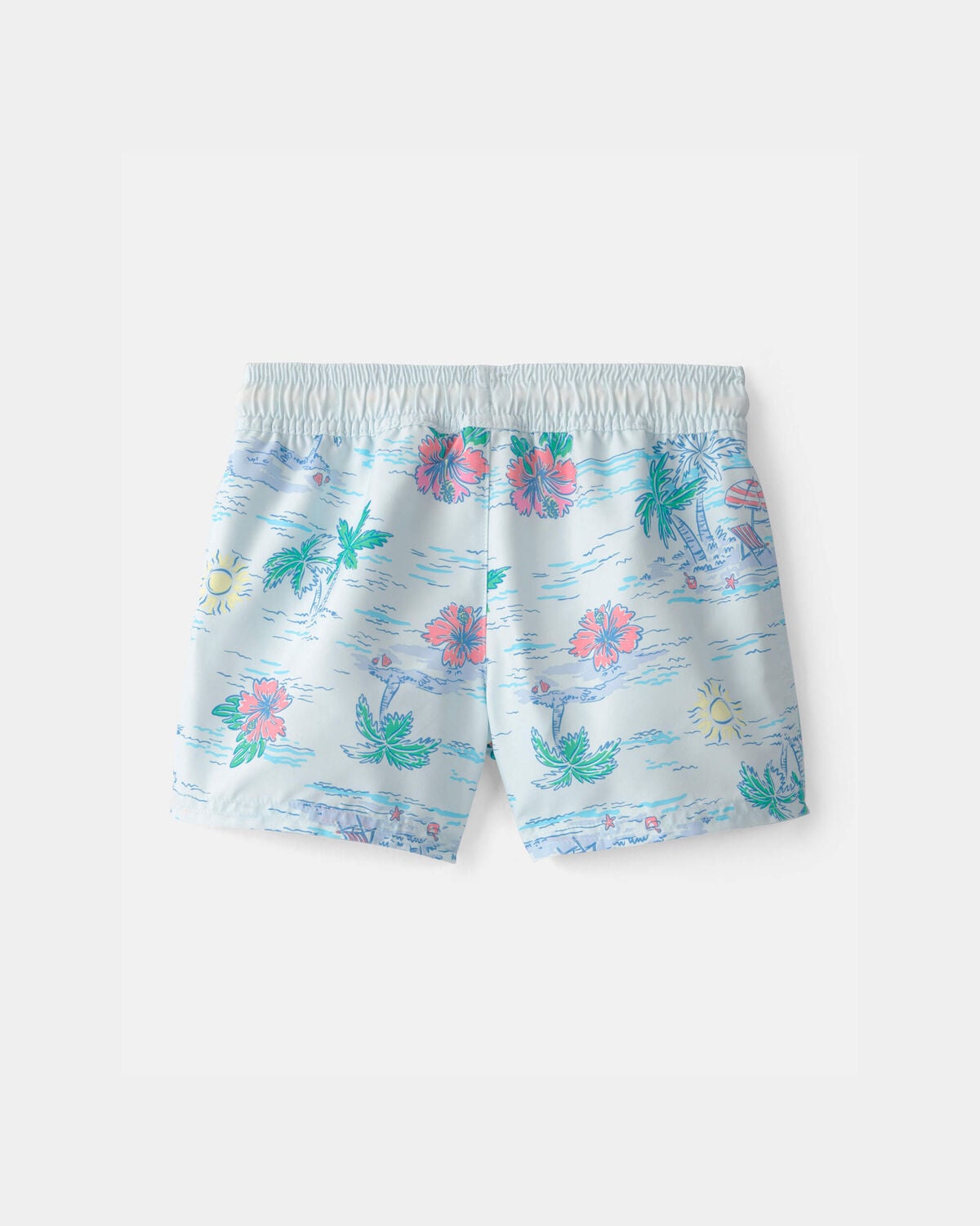 Toddler Boy Tropical Beach Swim Trunks - Blue - Image 3