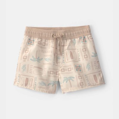 Toddler Boy Surf Swim Trunks - Tan