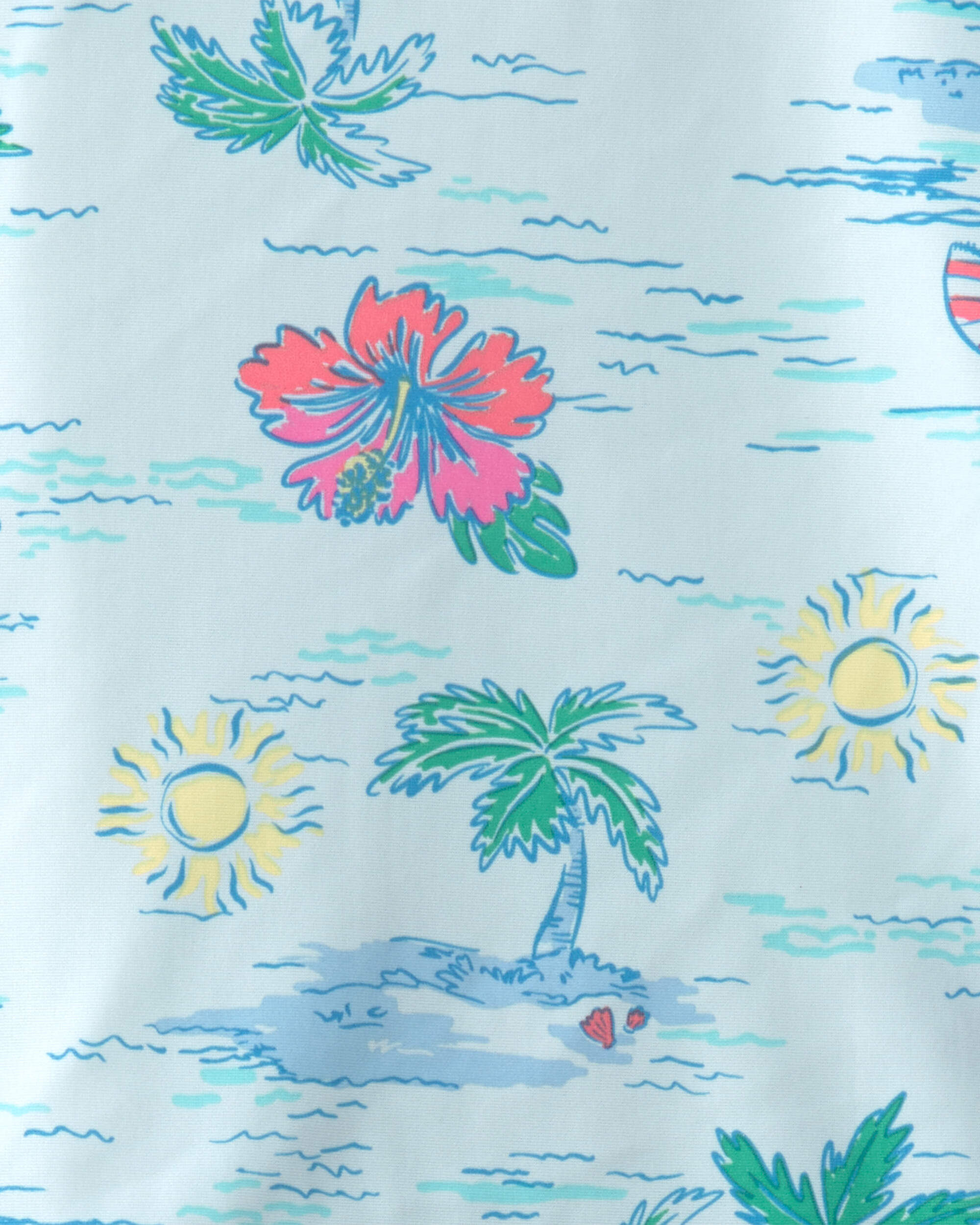 Toddler Girl 2-Piece Tropical Beach Rashguard Swimsuit Set - Blue/Purple - Image 4