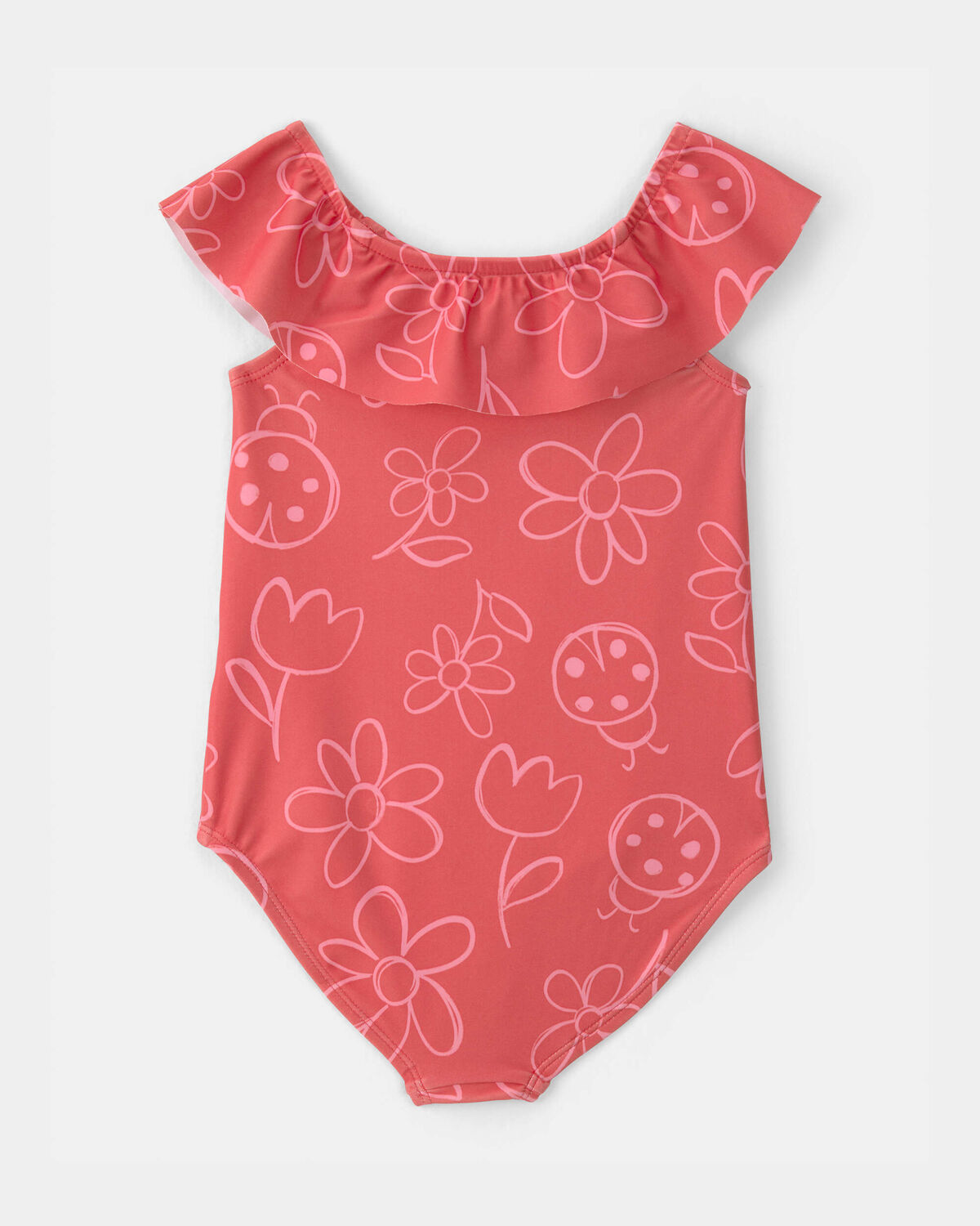 Toddler Girl Floral 1-Piece Swimsuit - Red - Image 2