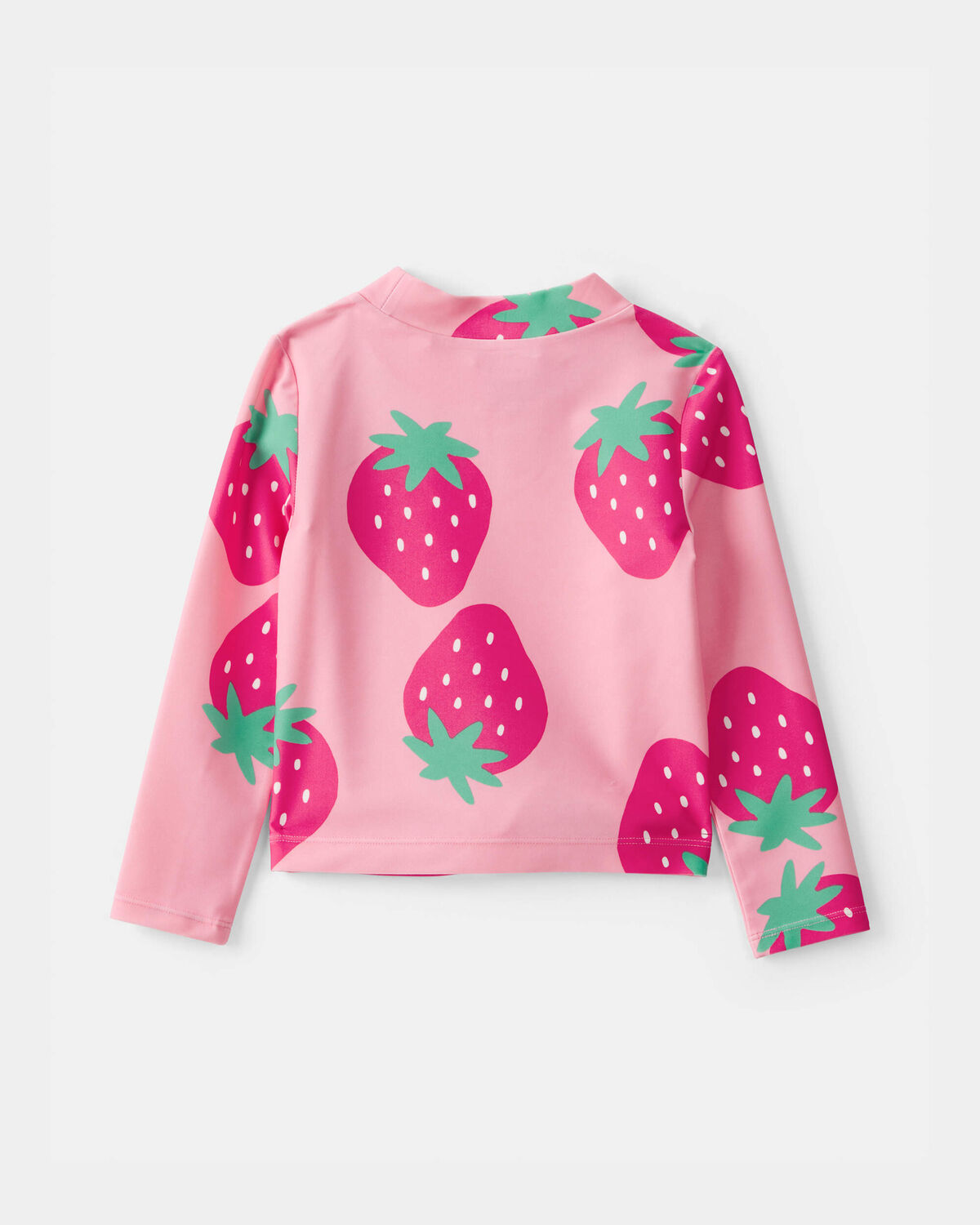Toddler Girl 3-Piece Strawberry Rashguard Swimsuit Set - Pink - Image 2