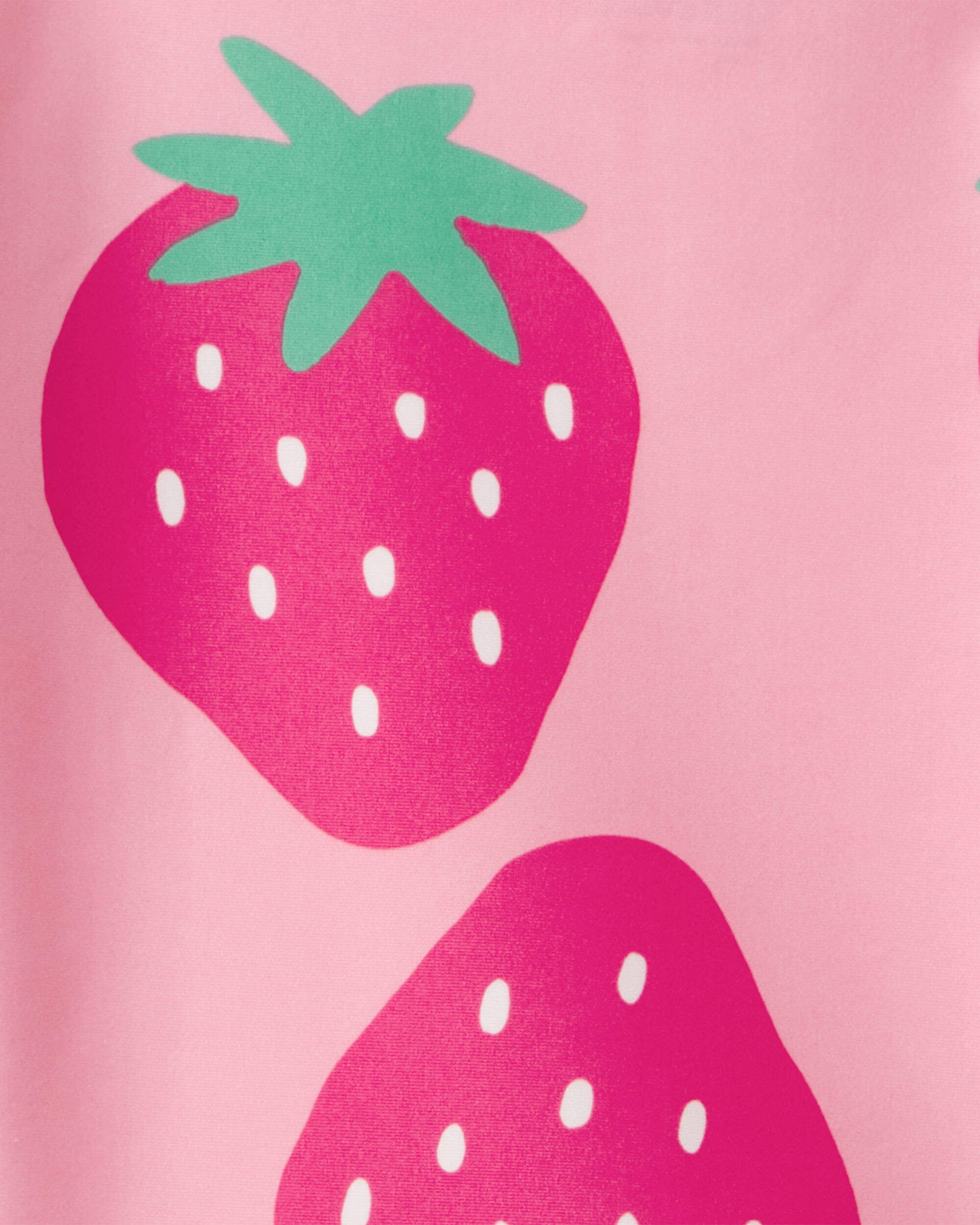 Toddler Girl 3-Piece Strawberry Rashguard Swimsuit Set - Pink - Image 6