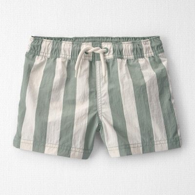 Toddler Boy Recycled Swim Trunks in Stripes