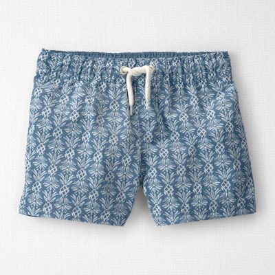 Toddler Boy Recycled Swim Trunks in Bloom Lagoon