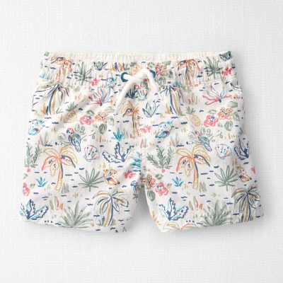 Toddler Boy Recycled Swim Trunks in Tropical Paradise