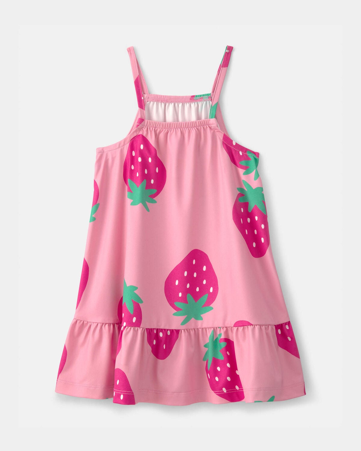 Toddler Girl Strawberry Swim Dress Coverup - Pink - Image 2