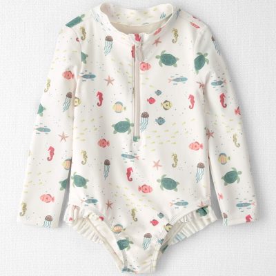 Toddler Girl Recycled Rashguard Swimsuit in Under the Sea