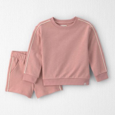 Toddler Girl 2-Piece Organic Cotton French Terry Pullover & Short Set