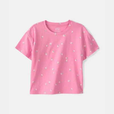 Toddler Girl Floral Relaxed Top - Pink