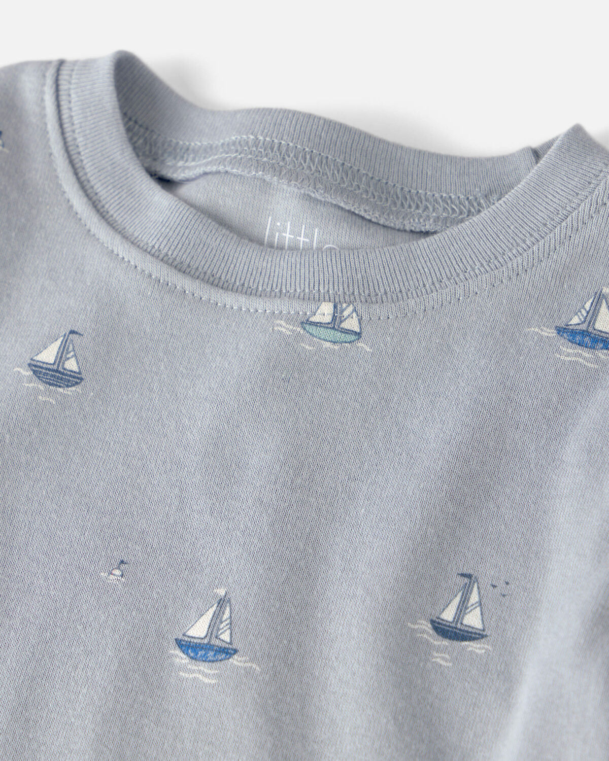 Toddler 2-Piece Organic Cotton Ribbed Pajama Set in Sail Away Print - Image 2