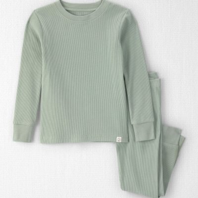 Toddler 2-Piece Organic Cotton Ribbed Pajamas