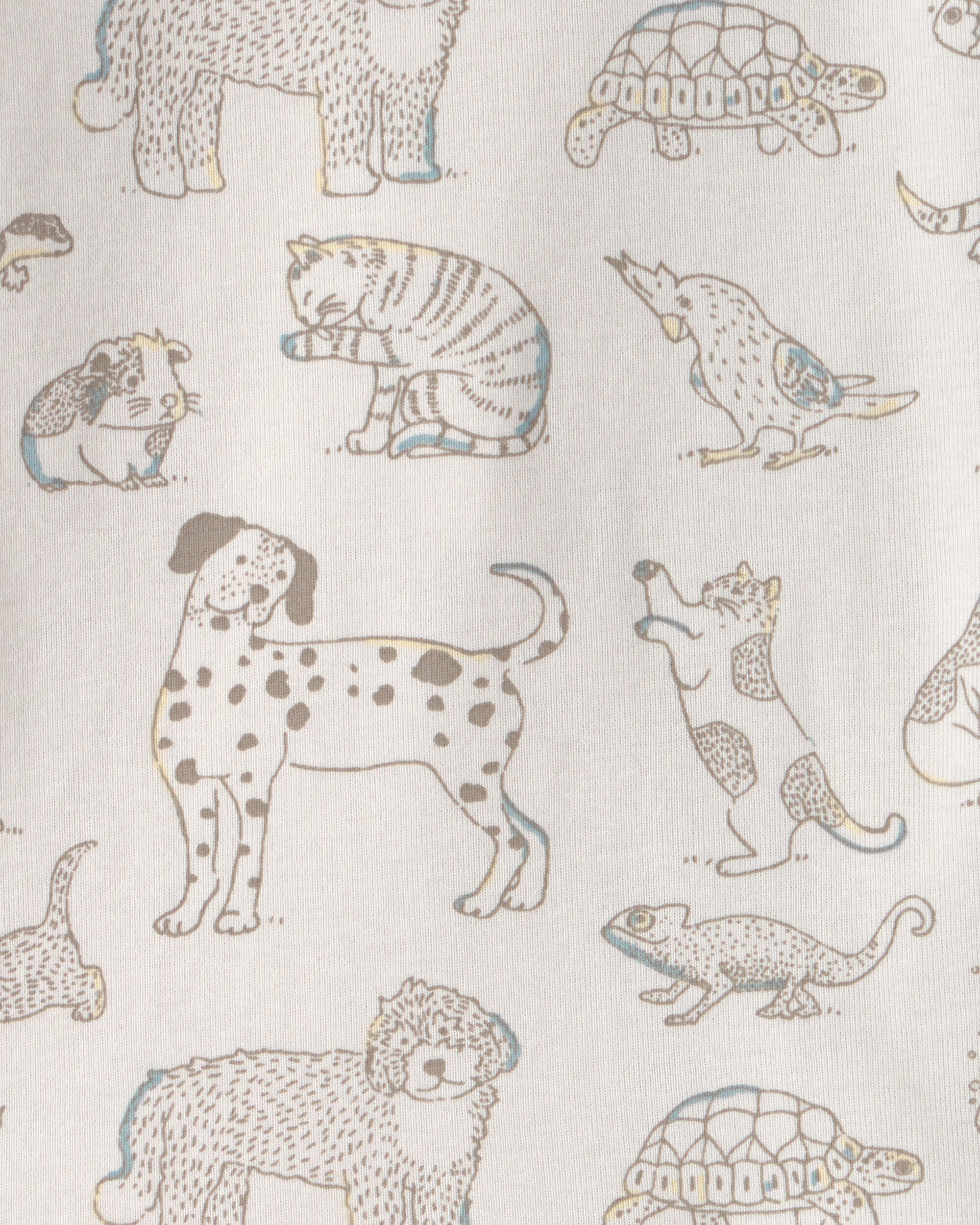 Toddler 2-Piece Organic Cotton Ribbed Pajama Set in Pet Print - Image 4
