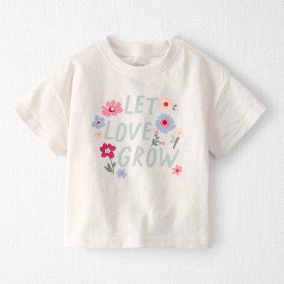 Toddler Girl Organic Cotton 'Let Love Grow' Boxy Tee