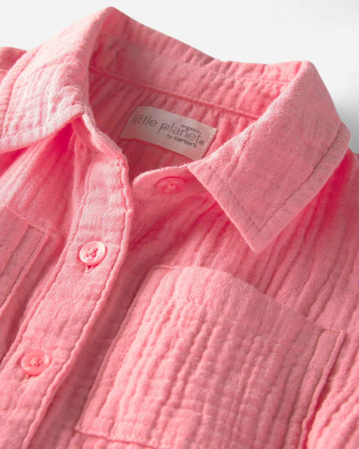Toddler Girl Organic Cotton Gauze Button-Down Top - Image 2