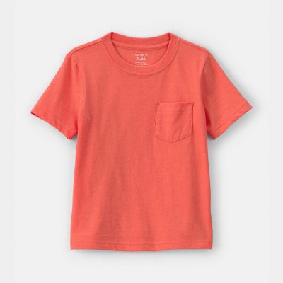 Toddler Solid Pocket T-Shirt - Orange