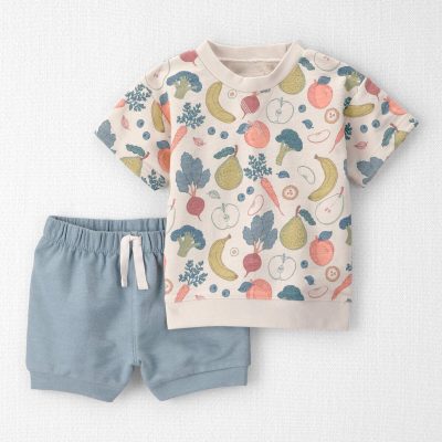 Toddler Organic Cotton Set in Veggie Fruit Print