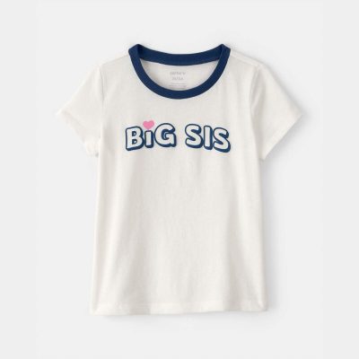 Toddler Girl 'Big Sis' Graphic Tee - Ivory
