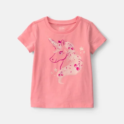 Toddler Girl Unicorn Graphic Tee - Pink