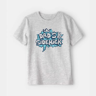 Toddler Boy Father's Day 'Dad's Sidekick' Graphic Tee - Grey