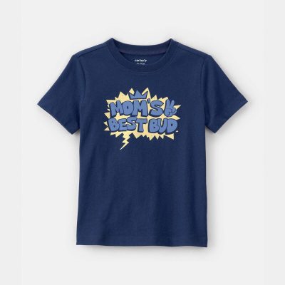 Toddler Boy 'Mom's Best Bud' Graphic Tee - Blue