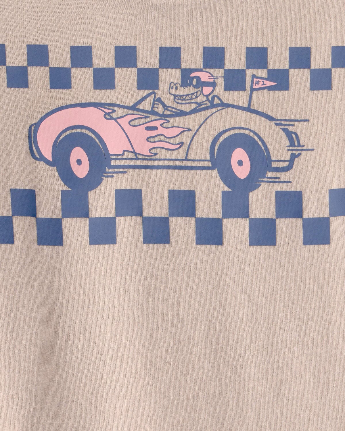 Toddler Boy Alligator Race Car Graphic Tee - Tan - Image 2