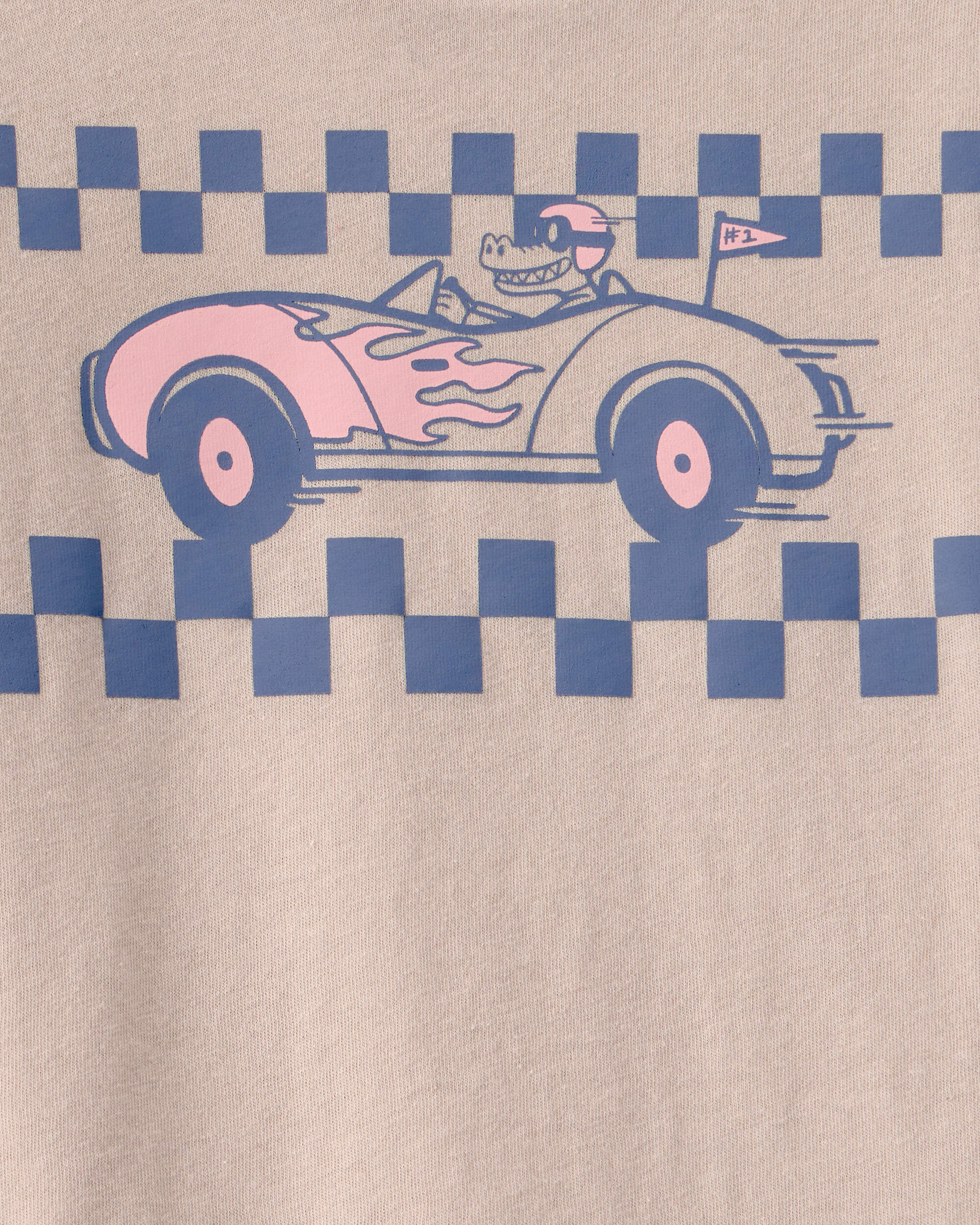 Toddler Boy Alligator Race Car Graphic Tee - Tan - Image 3
