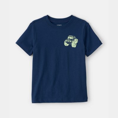 Toddler Boy Monster Truck Graphic Tee - Blue