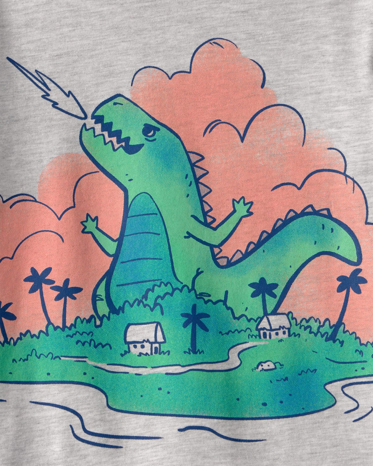 Toddler Boy Dinosaur Graphic Tee - Grey - Image 2