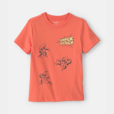 Toddler Boy Snack Attack Graphic Tee - Coral