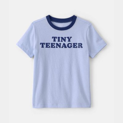 Toddler 'Tiny Teenager' Graphic Tee - Blue