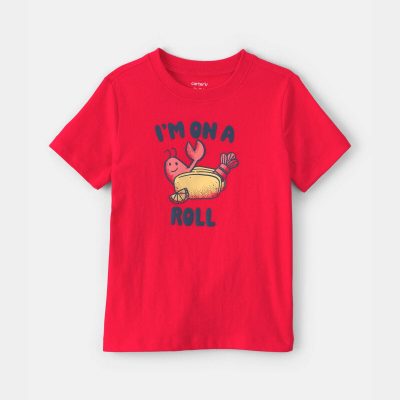 Toddler 'I'm on a Roll' Lobster Graphic Tee - Red