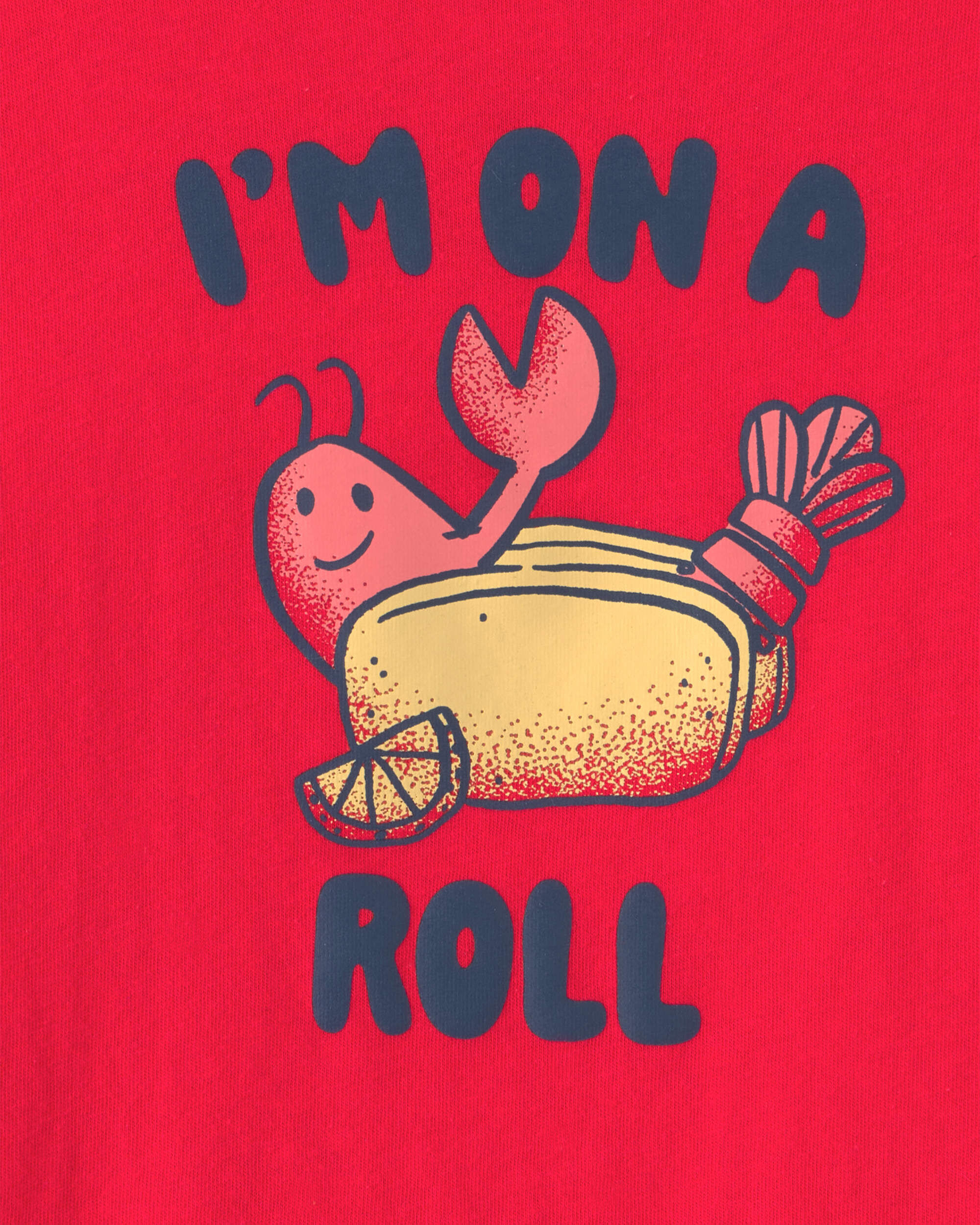 Toddler 'I'm on a Roll' Lobster Graphic Tee - Red - Image 3