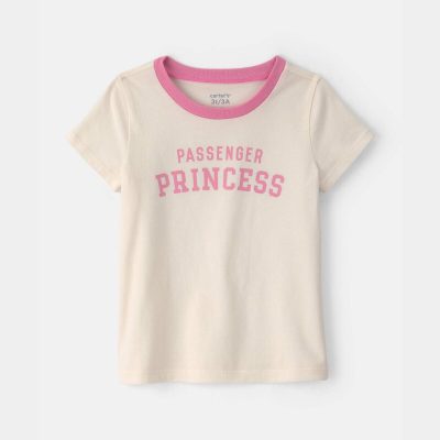 Toddler Girl 'Passenger Princess' Graphic Tee - Cream