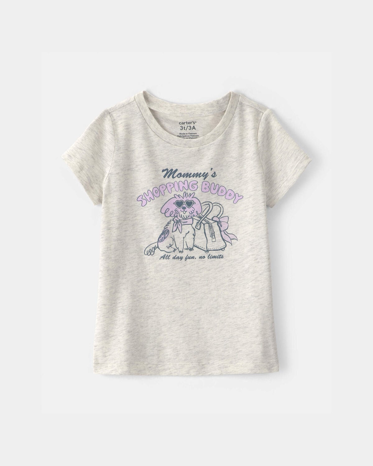 Toddler Girl 'Mommy's Shopping Buddy' Graphic Tee - Grey