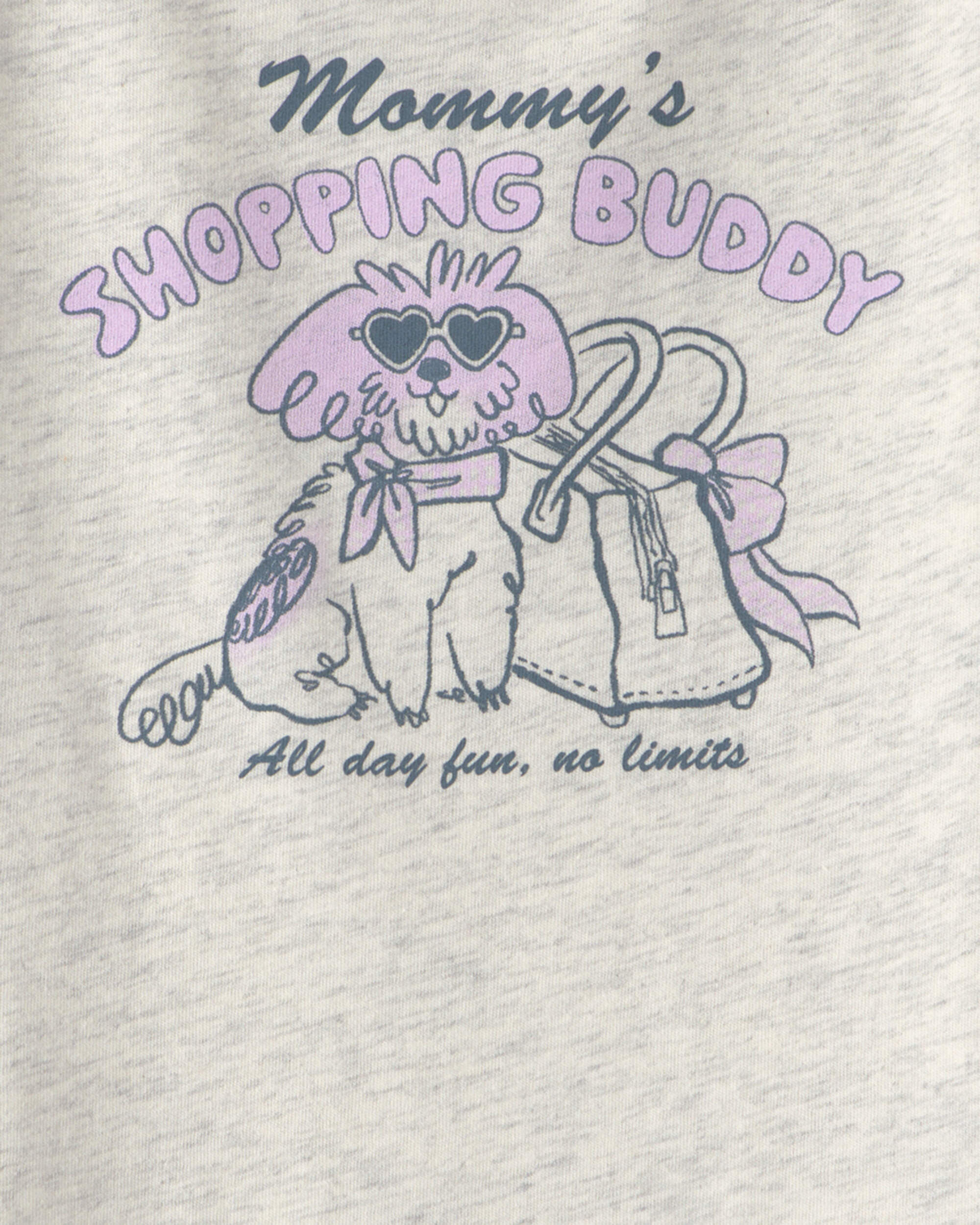Toddler Girl 'Mommy's Shopping Buddy' Graphic Tee - Grey - Image 3